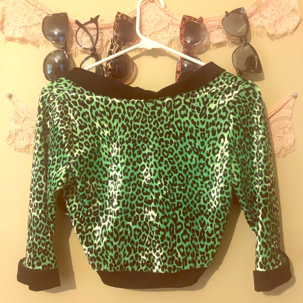 Green Leopard Dressed To Kill Cardigan